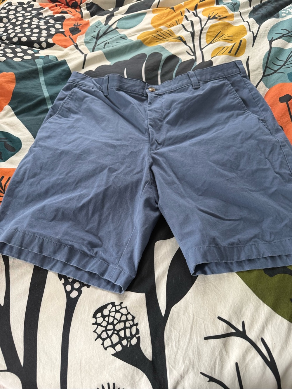 Club Room Slate Blue Flat-Front Men's Shorts
